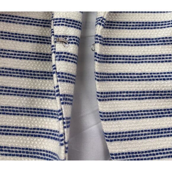 BCBGeneration Blue White Striped Vest Size XS Wool Blend Preppy Hook Eye - Picture 7 of 7
